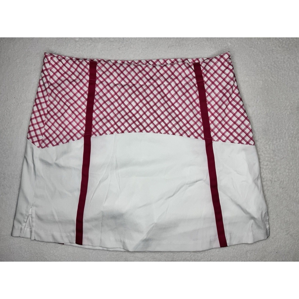 Lady Hagan White Pink Golf Skort Tennis Pickleball Skirt Women's Size 10 Pockets